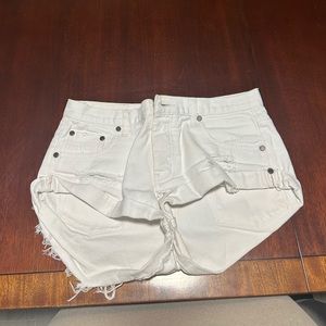 White jean shorts